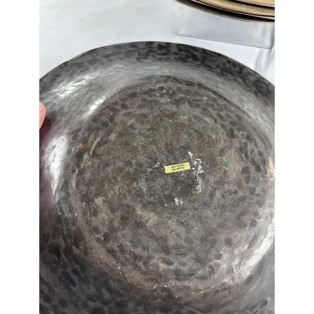 Set‎ of 6 Hammered Brass Charger Plates 12